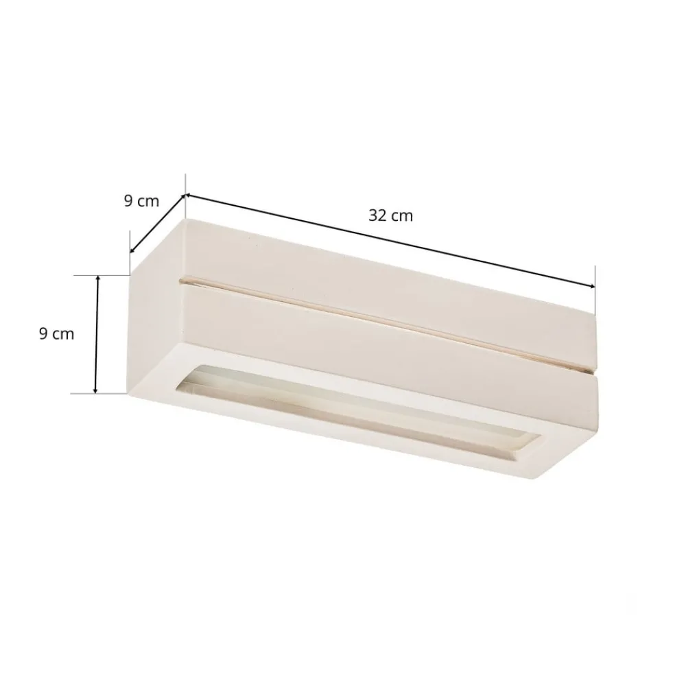 SOLLUX LIGHTING Væglamper > Væglampe Keramik Top, hvid, 32 x 9 cm