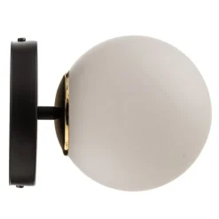EMIBIG LIGHTING Væglamper > Væglampe Kiba, sort/guld, lampeskærm af glaskugle