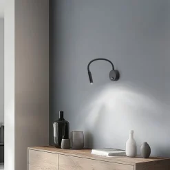TK Lighting Væglamper|Væglamper > Væglampe Lagos, 45 cm, sort, læselampe, justerbar, G9