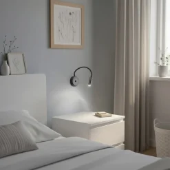 TK Lighting Væglamper > Væglampe Lagos USB, 27 cm, sort, læselampe, G9