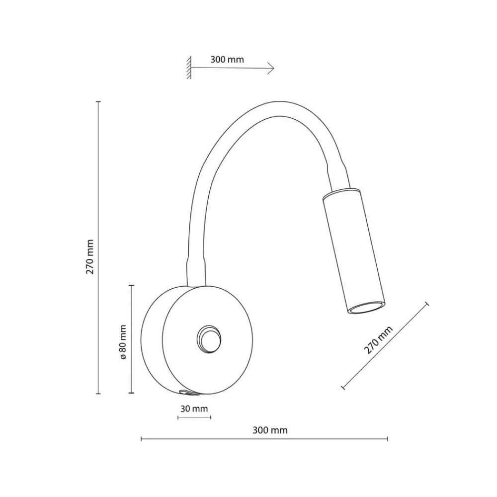 Væglamper ^ TK Lighting Væglampe Lagos USB, sort/guld, 27 cm, læselampe, G9