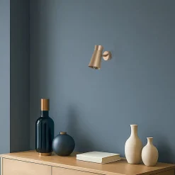 Argon Væglamper|Spotlights > Væglampe Lotta, guldfarvet, spotlight, stål, justerbar