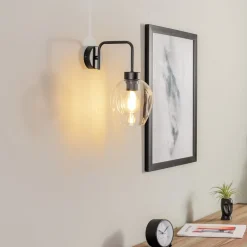 EMIBIG LIGHTING Væglamper > Væglampe Lukka, 1 lyskilde, sort/klar