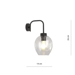 EMIBIG LIGHTING Væglamper > Væglampe Lukka, 1 lyskilde, sort/klar