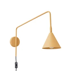 Væglamper|Væglamper ^ SOLLUX LIGHTING Væglampe LYS, guldfarvet, Ø 14 cm, metal, stik, E14