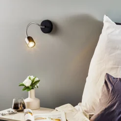 Eko-Light Væglamper > Væglampe Maxi med fleksibel arm, sort