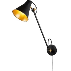 Searchlight Væglamper|Væglamper > 6302 væglampe, metal, sort, guld