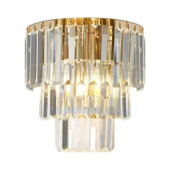 Milagro Lighting Væglamper > Væglampe Milano, højde 27 cm, guld/krystal, glas, 2 x E14