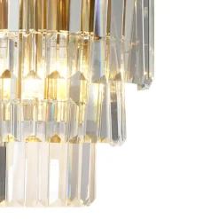Milagro Lighting Væglamper > Væglampe Milano, højde 27 cm, guld/krystal, glas, 2 x E14