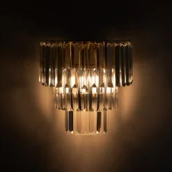 Milagro Lighting Væglamper > Væglampe Milano, højde 27 cm, guld/krystal, glas, 2 x E14