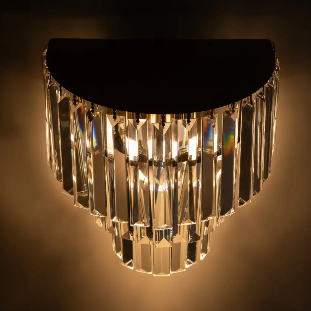 Milagro Lighting Væglamper > Væglampe Milano, højde 27 cm, guld/krystal, glas, 2 x E14