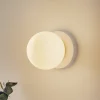 Gang|Pendellamper ^ EMIBIG LIGHTING Væglampe Minerva K1, hvid, Ø 15 cm, glas/metal