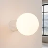 Væg- Og Spejllamper ^ SOLLUX LIGHTING Væglampe ORBI, beige, glas/metal, Ø 12 cm, IP44, G9