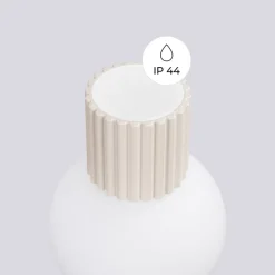 Væg- Og Spejllamper ^ SOLLUX LIGHTING Væglampe ORBI, beige, glas/metal, Ø 12 cm, IP44, G9