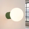 Gang|Pendellamper ^ SOLLUX LIGHTING Væglampe ORBI, olivengrøn, glas/metal, Ø 12 cm, IP44, G9