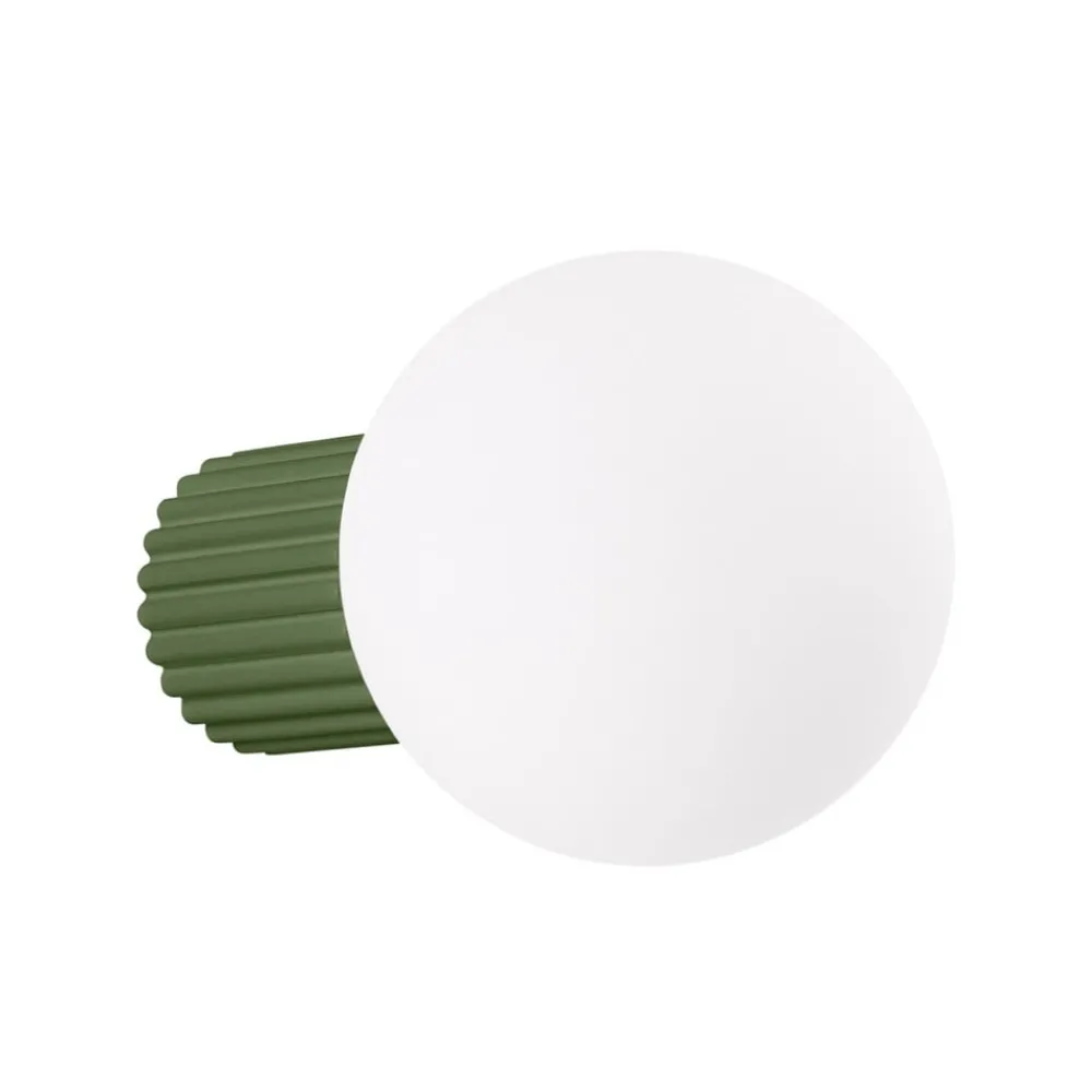 Gang|Pendellamper ^ SOLLUX LIGHTING Væglampe ORBI, olivengrøn, glas/metal, Ø 12 cm, IP44, G9