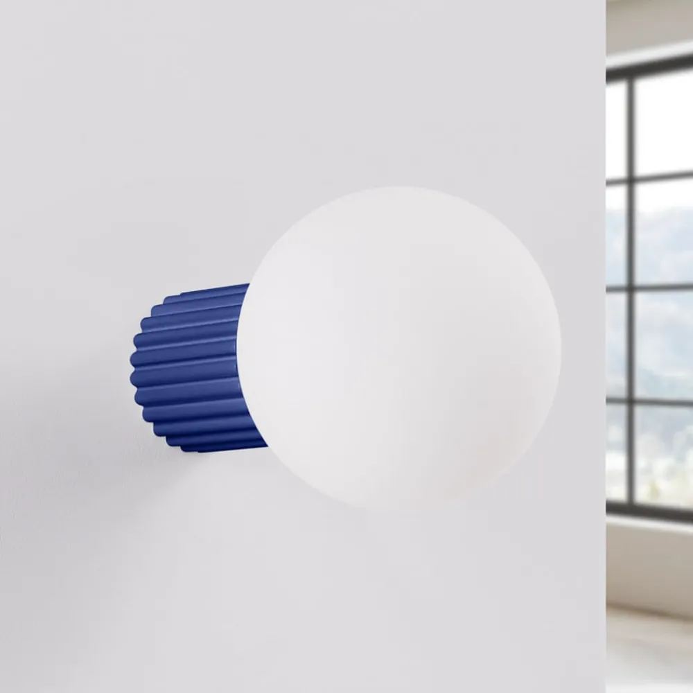 SOLLUX LIGHTING Gang|Pendellamper > Væglampe ORBI, ultramarin, glas/metal, Ø 12 cm, IP44, G9