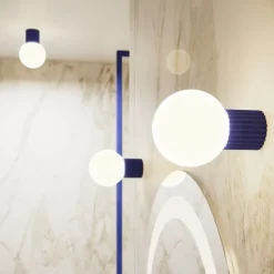 SOLLUX LIGHTING Gang|Pendellamper > Væglampe ORBI, ultramarin, glas/metal, Ø 12 cm, IP44, G9