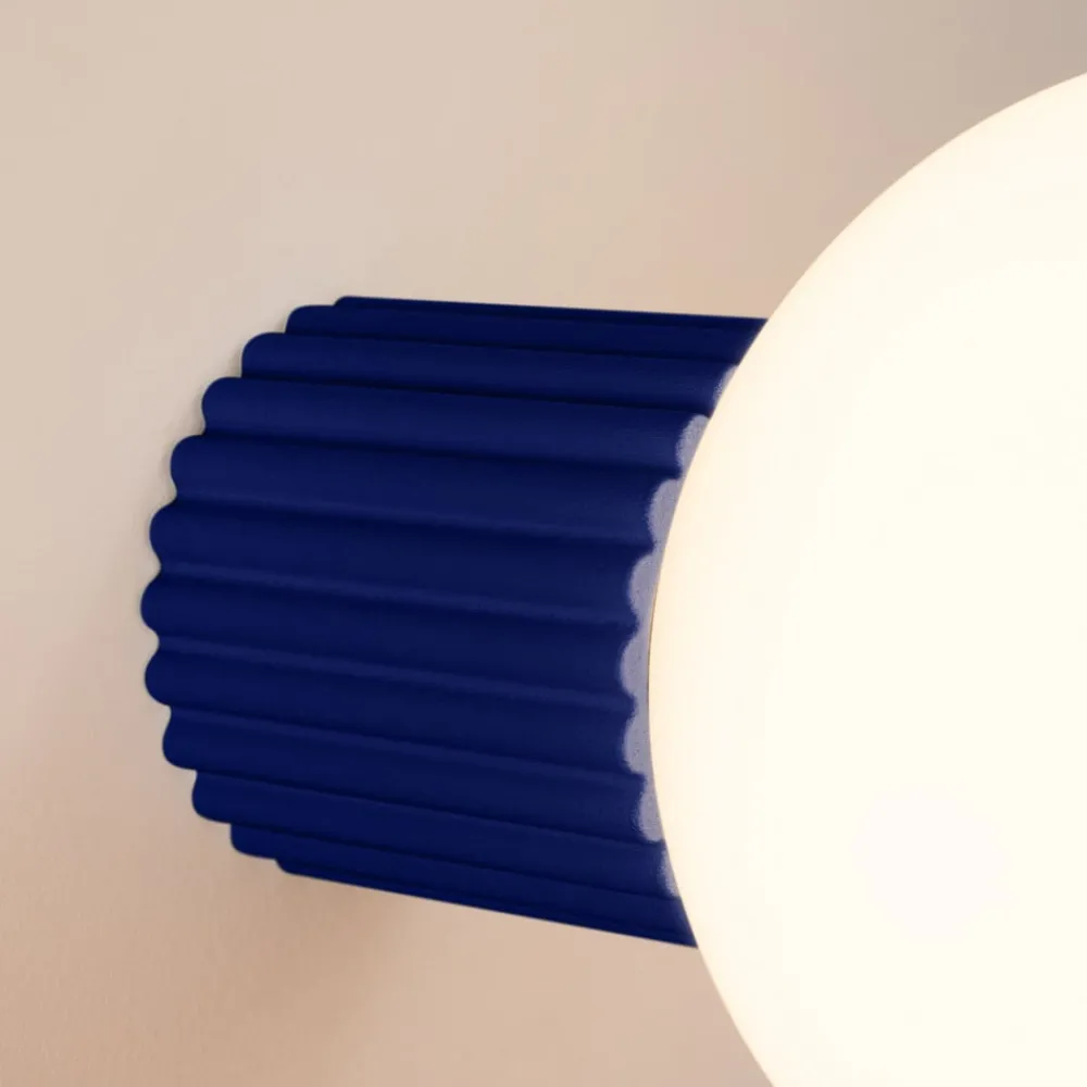 SOLLUX LIGHTING Gang|Pendellamper > Væglampe ORBI, ultramarin, glas/metal, Ø 12 cm, IP44, G9
