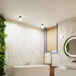 SOLLUX LIGHTING Gang|Pendellamper > Væglampe ORBI, ultramarin, glas/metal, Ø 12 cm, IP44, G9