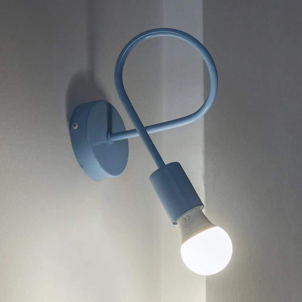 Væglamper|Væglamper ^ HELAM Væglampe Oxford, lyseblå, metal, E27