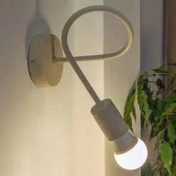 Væglamper|Væglamper ^ HELAM Væglampe Oxford, sandfarvet, metal, E27
