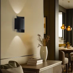 SOLLUX LIGHTING Væglamper > Væglampe Pako af to stålplader i sort