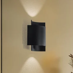SOLLUX LIGHTING Væglamper > Væglampe Pako af to stålplader i sort