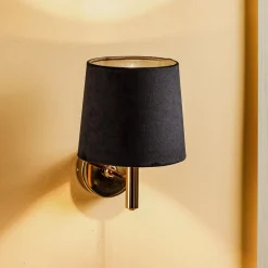 Argon Væglamper > Væglampe Polo, sort/mørk messing
