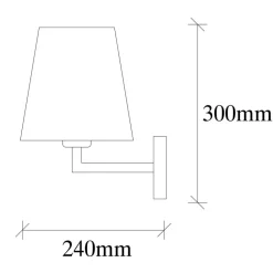 Opviq Væglamper|Væglamper > Væglampe Profil, sort/creme, metal/stof, højde 30 cm