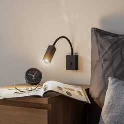 Argon Væglamper > Væglampe Raisio, fleksibel arm, sort