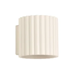 Væglamper|Væglamper ^ SOLLUX LIGHTING Væglampe RIBLA, beige, Ø 10 cm, metal, G9