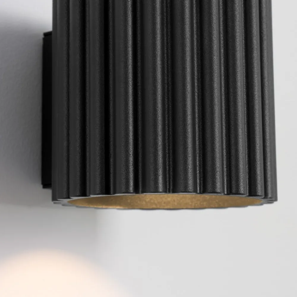 SOLLUX LIGHTING Væglamper|Væglamper > Væglampe RIBLA, sort, Ø 10 cm, metal, G9