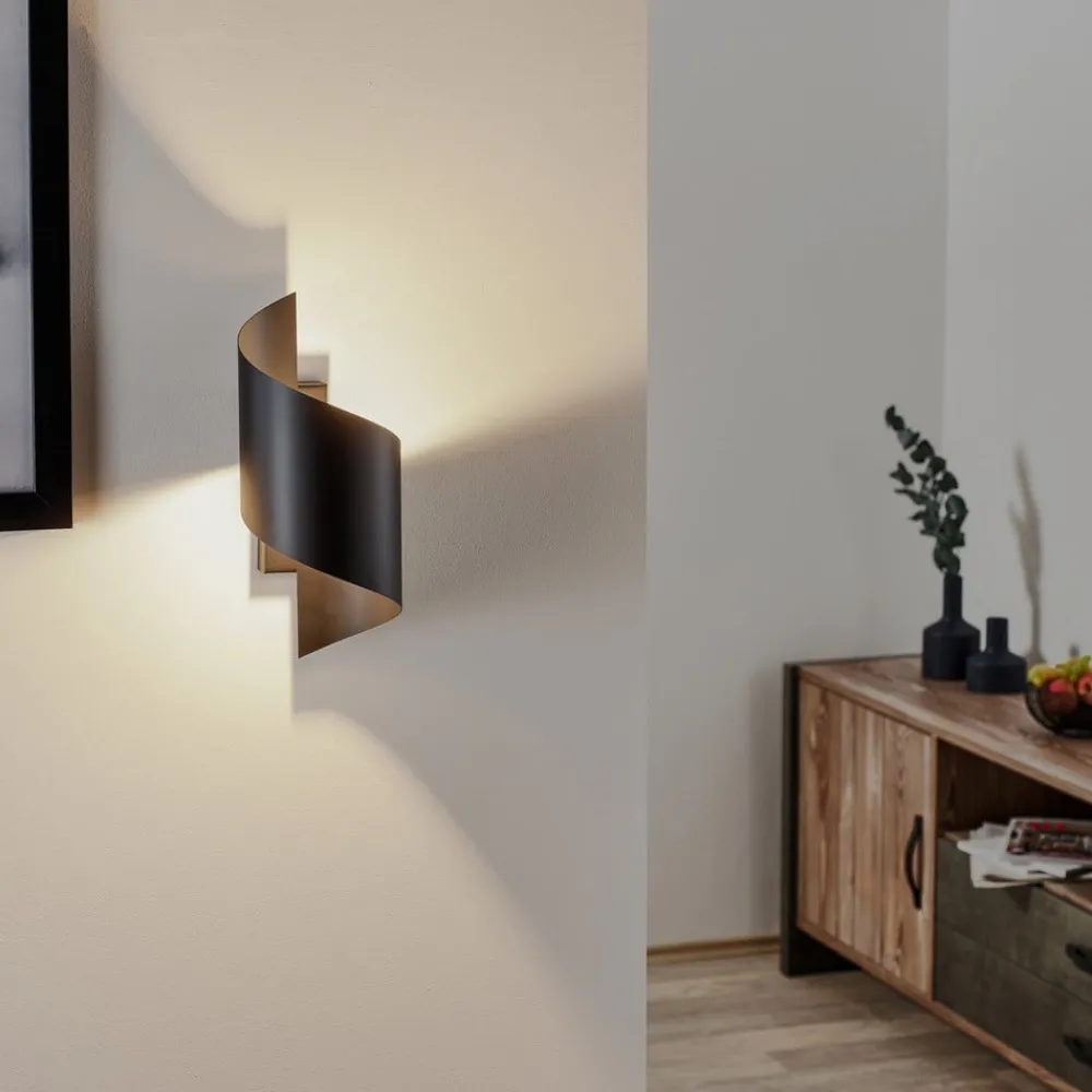 EMIBIG LIGHTING Gang|Pendellamper > Væglampe Spiner sort, højde 30 cm, stål