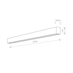 Væglamper ^ Nowodvorski Lighting Væglampe Straight L, 122 cm, grafit