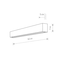 Væglamper|Væglamper ^ Nowodvorski Lighting Væglampe Straight S, 62 cm, hvid