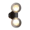 Væg- Og Spejllamper ^ Searchlight Væglampe til badeværelset Lumisphere, sort/røggrå Højde 28 cm 2 lyskilder