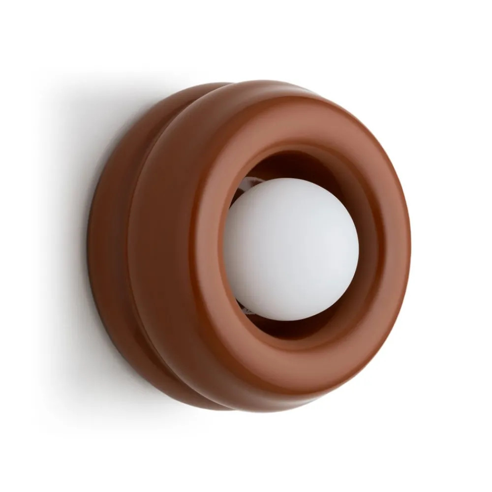 Argon Væglamper > Væglampe Tina, terrakotta/opal, glas, Ø 19 cm
