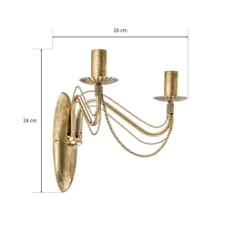 Væglamper|Væglamper ^ EMIBIG LIGHTING Væglampe Tori K2 i lysestageform, guld