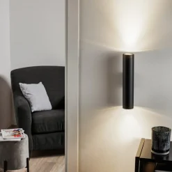 SOLLUX LIGHTING Væglamper > Væglampe Tube op/ned, sort