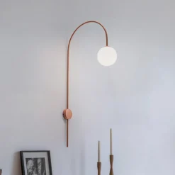 ALDEX Væglamper|Væglamper > Væglampe Una, metal, glas, koralrød