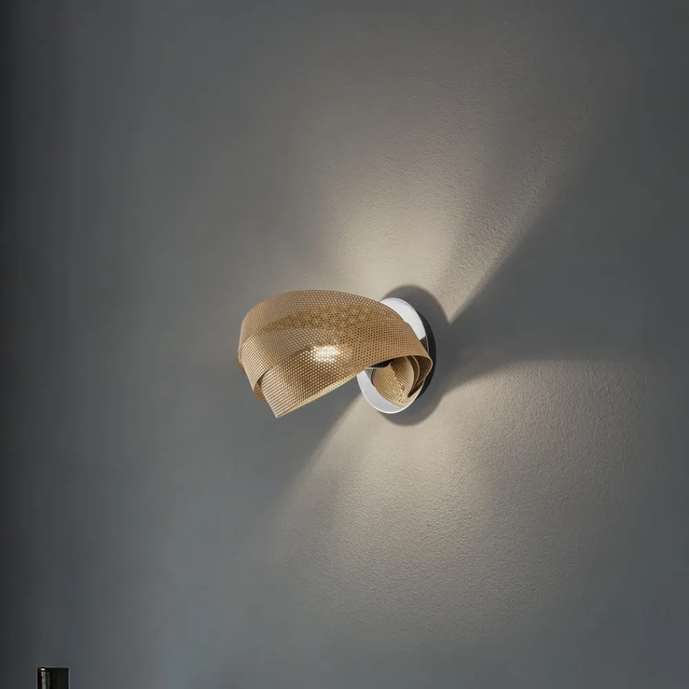 Domiluce Væglamper|Væglamper > Væglampe Vento, sort/guld, metal, 27 cm, E14