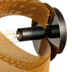 Domiluce Væglamper|Væglamper > Væglampe Vento, sort/guld, metal, 27 cm, E14