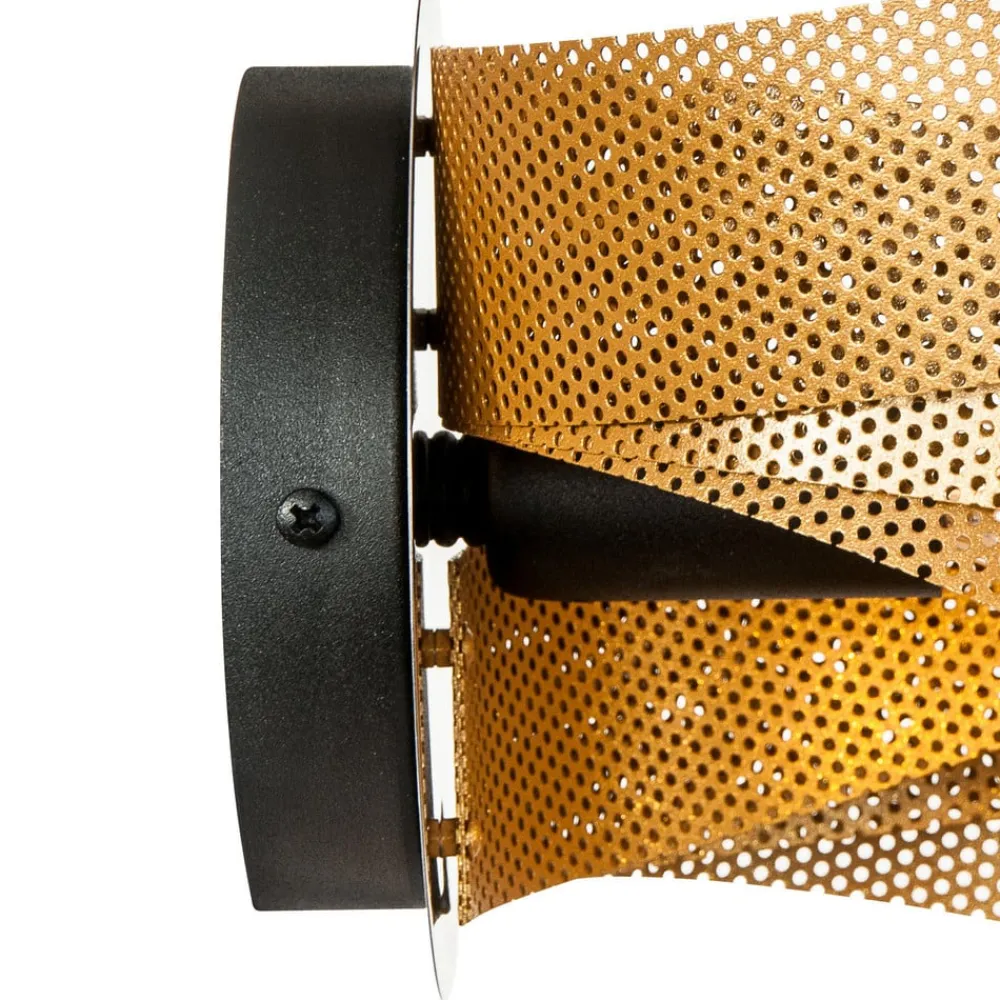 Domiluce Væglamper|Væglamper > Væglampe Vento, sort/guld, metal, 27 cm, E14