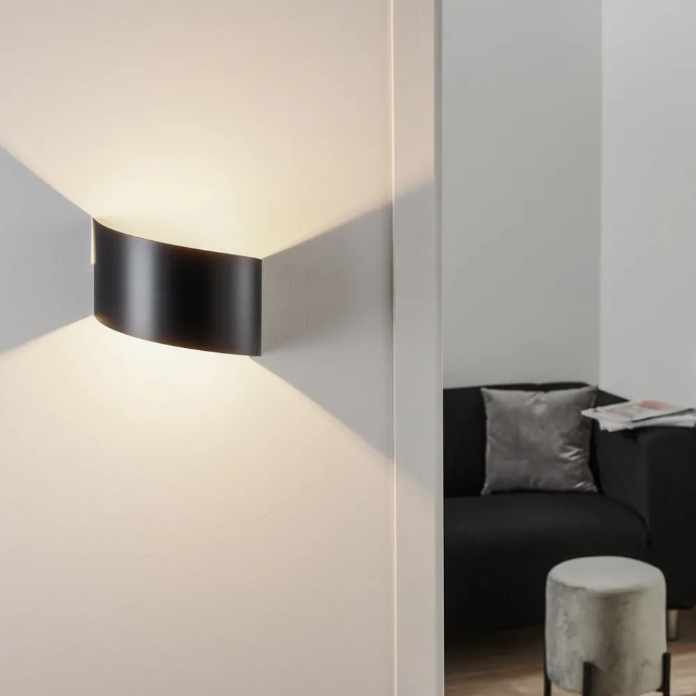 Væglamper|Væglamper ^ EMIBIG LIGHTING Væglampe Vero i lakeret stål, sort
