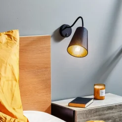 TK Lighting Væglamper > Væglampe Wire, sort/guld