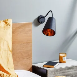 TK Lighting Væglamper > Væglampe Wire, sort/guld