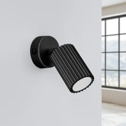 SOLLUX LIGHTING Væglamper|Spotlights > Vægspot carbon, sort, udspring 16 cm, kontakt, aluminium