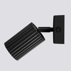 SOLLUX LIGHTING Væglamper|Spotlights > Vægspot carbon, sort, udspring 16 cm, kontakt, aluminium