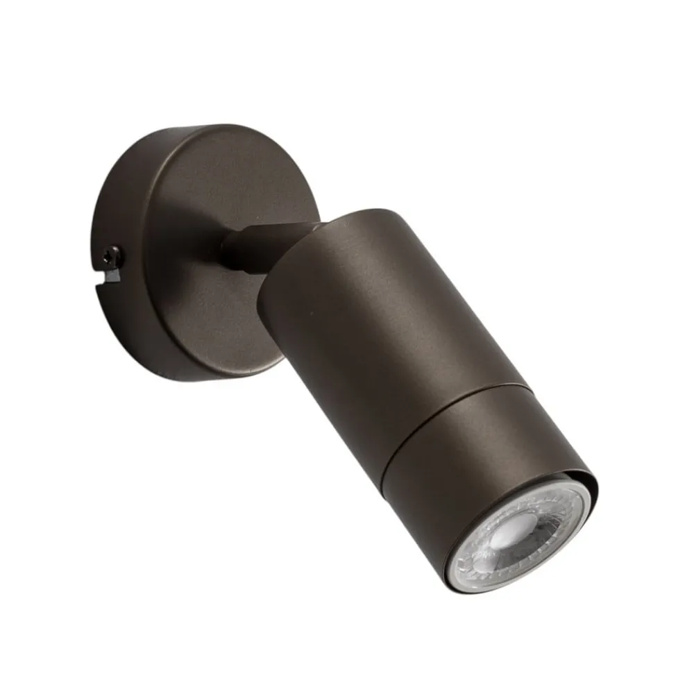 Væglamper ^ Luminex Vægspot Link, titan-guldfarvet, bredde 8 cm, stål